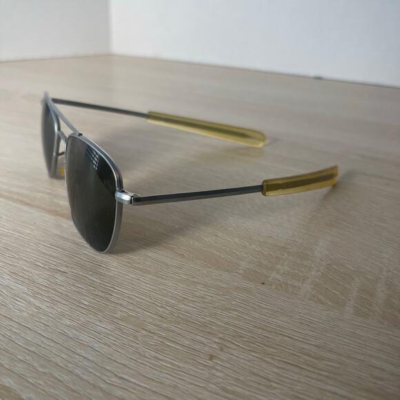 Vintage Randolph Engineering Aviator Sunglasses 5 1/2 Matte Chrome READ - Picture 3 of 15